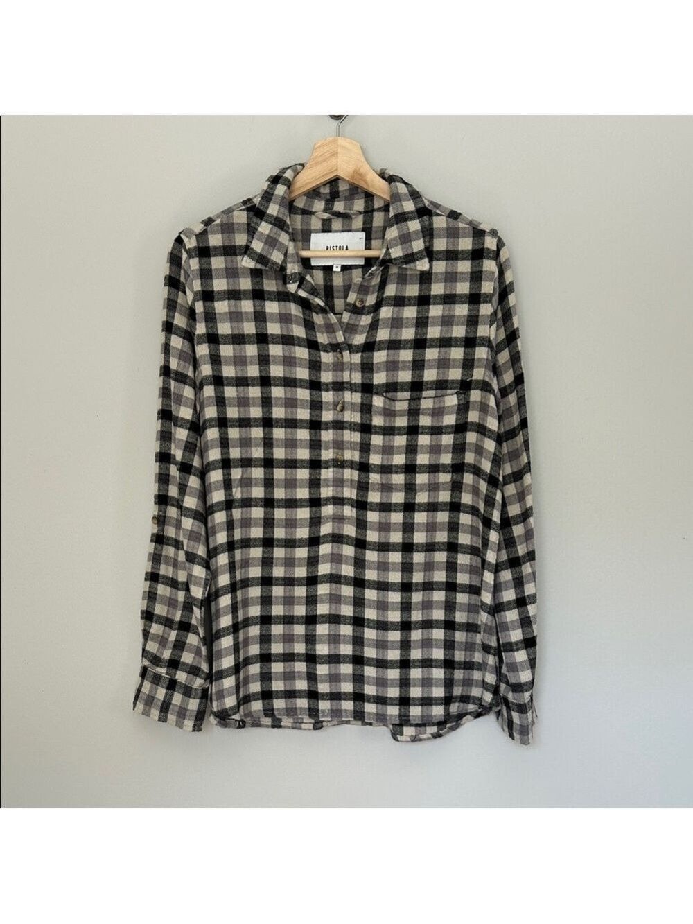 Pistola Black/Grey Check Flannel Long Sleeve Shirt